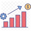 Growth Chart Growing Business Operations Icon