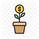 Growth Plant Cash Coin Icon