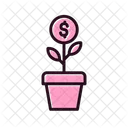 Growth Plant Cash Coin Icon