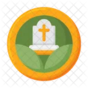 Grune Beerdigung Grab Friedhof Icon