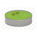 Grüne Suppe in Schüssel  Symbol