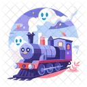 Unheimlich Zug Motor Gruselig Symbol