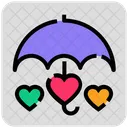 Dia Dos Namorados Guarda Chuva Coracao Icon