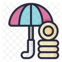 Guarda Chuva Seguro Moeda Icon