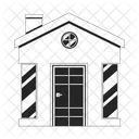 Guardhouse cabin black and white  Icon