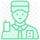 Icono De Linea De Duotono De Guardia De Seguridad Icono