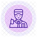 Icono De Circulo De Color De Guardia De Seguridad Icono