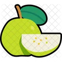Guava With Sliced Cut Guava Fruit Icon