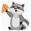 Guaxinim Comer Pizza Icon