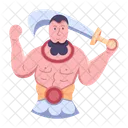 Guerreiro De Fantasia Guerreiro Antigo Homem Medieval Ícone