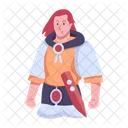 Guerreiro De Fantasia Guerreiro Antigo Homem Medieval Ícone
