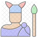 Icono De Color Lineal Guerrero Celta Icono