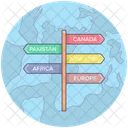 Guidepost Signpost Roadside Sign Icon