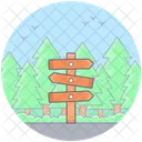 Guidepost Signpost Roadside Sign Icon