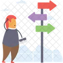 Guidepost Signpost Roadside Sign Icon