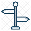 Guidepost Signpost Roadside Sign Icon
