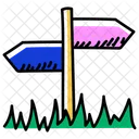 Sign Board Guidepost Roadboard Icon
