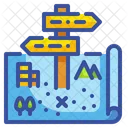 Guidepost Forest Map Travel Map Icon