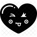 Establecer Icono De Emoji De Corazon Oscuro Icono