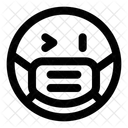 Guino Del Ojo Derecho Emoji Con Mascarilla Emoji Icono