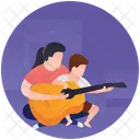 Guitar Practice Mother Love Parenthood Icon
