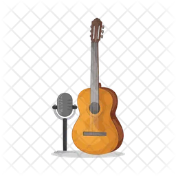 Guitare et micro  Icône