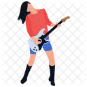 Female Rock Star Guitar Player Female Guitarist Icon