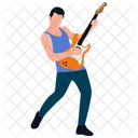 Concert Rock Star Guitar Player Icon