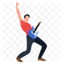 Rock Star Playing Guitar Guitar Player Icon