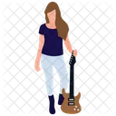 Female Guitarist Lady Guitarist Female Artist Icon