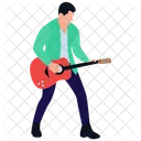 Rock Star Playing Guitar Guitar Player Icon