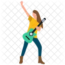 Rock Star Playing Guitar Guitar Player Icon