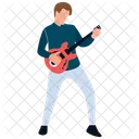 Rock Star Playing Guitar Guitar Player Icon