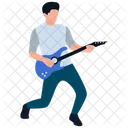 Rock Star Playing Guitar Guitar Player Icon