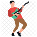Rock Star Playing Guitar Guitar Player Icon