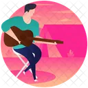 Camping Guitarist Music Man Musician Icon