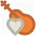 Guitarra Corazon Signo Icono