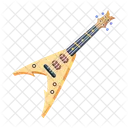 Un Diseno Vectorial Plano De Guitarra Icono