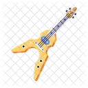 Un Diseno Vectorial Plano De Guitarra Icono