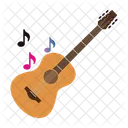 Guitarra Kawaii Cancion Musica Icono