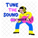 Guitarrista Musico Afinar O Som Ícone