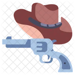 Gun And Hat  Icon