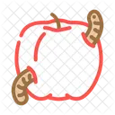 Gusano De La Manzana Insecto De La Manzana Plaga De La Manzana Icono