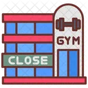 Gym Closed Fitness House Shutter Down Icon