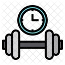 Dumbbell Clock Time Icon