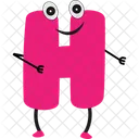 H Sign Typography Icon