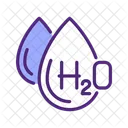 H 2 O Water Droplets Chemical Formula Icon
