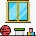 Habitacion Para Ninos Juguetes Cama Icono