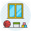 Habitacion Para Ninos Juguetes Cama Icono