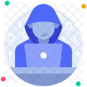 Hacker Hacking Laptop Icon